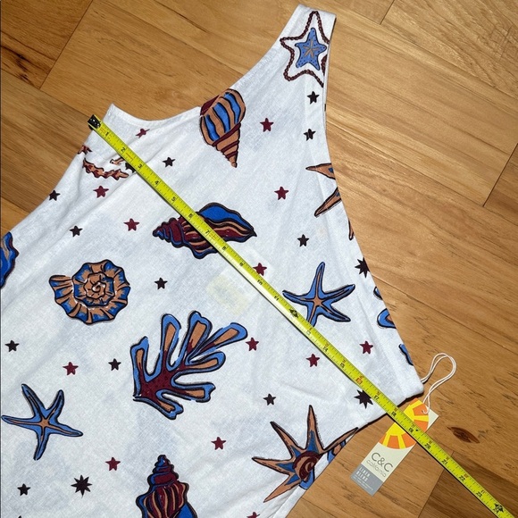 C&C California Linen One Shoulder Dress Sea Shells - Picture 7 of 11